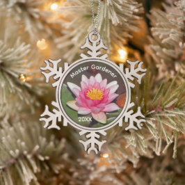 Adorno De Peltre Tipo Copo De Nieve Jardinero Maestro Flor de Lirio de Agua Rosa Fiest