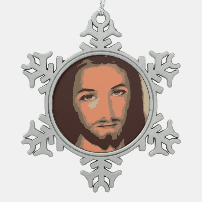 ADORNO DE PELTRE TIPO COPO DE NIEVE JESUS CHRIST (Anverso)