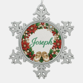 Adorno De Peltre Tipo Copo De Nieve Joseph Baby’s First Christmas Snowflake Ornament