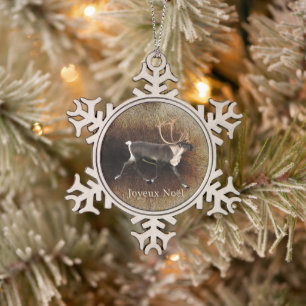 Adorno De Peltre Tipo Copo De Nieve Joyeux Noё l - Bull Caribou (Reno)