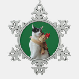 Adorno De Peltre Tipo Copo De Nieve Juguete de Navidades de gatos y renos blancos y ne