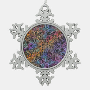 Adorno De Peltre Tipo Copo De Nieve Kaleidoscope arcoiris Mandala