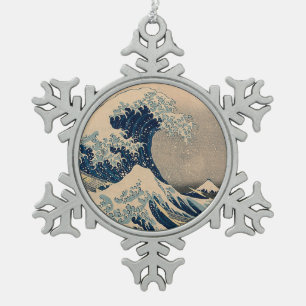 Adorno De Peltre Tipo Copo De Nieve Katsushika Hokusai. La gran ola de Kanagawa