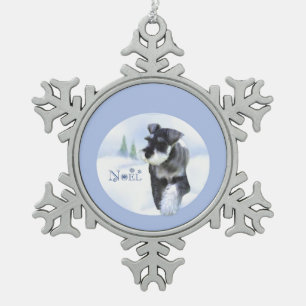 Adorno De Peltre Tipo Copo De Nieve Keychain estándar de noel Schnauzer