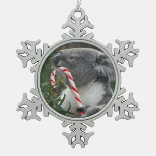 Adorno De Peltre Tipo Copo De Nieve Koala del bastón de caramelo del navidad