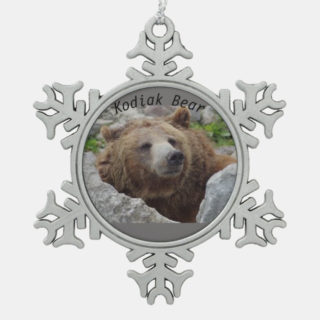 Adorno De Peltre Tipo Copo De Nieve Kodiak Bear (Anverso)