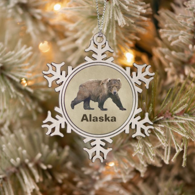 Adorno De Peltre Tipo Copo De Nieve Kodiak Bear (Árbol)