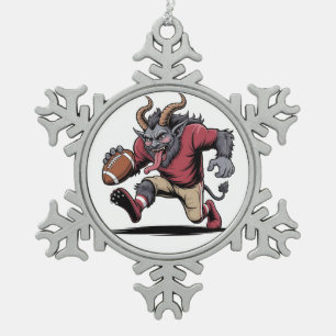 Adorno De Peltre Tipo Copo De Nieve Krampus Jugando Fútbol Navidad Fitness Navidad 