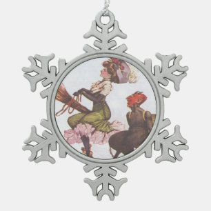 Adorno De Peltre Tipo Copo De Nieve Krampus y la bruja victoriana