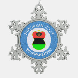 Adorno De Peltre Tipo Copo De Nieve La bandera de Angel Hanukkah de la diáspora africa