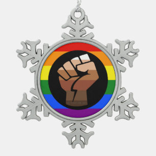 Adorno De Peltre Tipo Copo De Nieve La bandera de color de gente queer de SlipperyJoe'