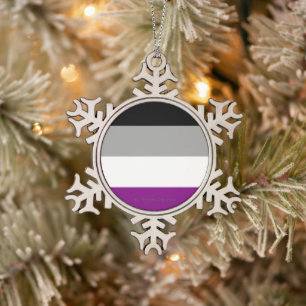 Adorno De Peltre Tipo Copo De Nieve La bandera del orgullo asexual de SlipperyJoe haci