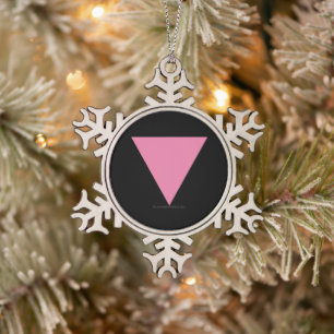 Adorno De Peltre Tipo Copo De Nieve La bandera del triángulo rosado de SlipperyJoe obs