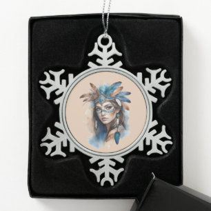 Adorno De Peltre Tipo Copo De Nieve La belleza tribal de las acuarelas: el espíritu de