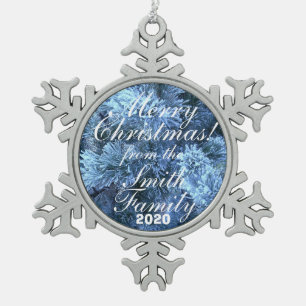 Adorno De Peltre Tipo Copo De Nieve La familia Snowy saluda el Ornamento de Navidad