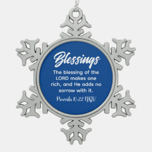 Adorno De Peltre Tipo Copo De Nieve La fe cristiana azul de bonito bendice a la biblia