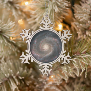 Adorno De Peltre Tipo Copo De Nieve La galaxia del Remolino M51 y su compañera en el e