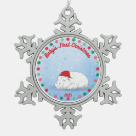 Adorno De Peltre Tipo Copo De Nieve -La primera Navidad del bebé - Adorno de hipopótam