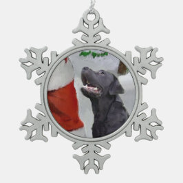 Adorno De Peltre Tipo Copo De Nieve Labrador Recuperador Navidades
