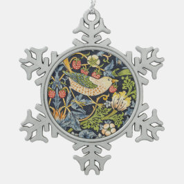 Adorno De Peltre Tipo Copo De Nieve Ladrón de Fresas Morris Azul Marino Arte Vintage F