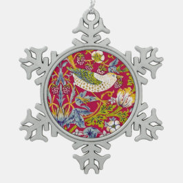 Adorno De Peltre Tipo Copo De Nieve Ladrón de Fresas Morris Frambuesa Rojo Lima Floral