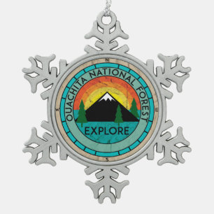 ADORNO DE PELTRE TIPO COPO DE NIEVE LAGO DE LAS AGUAS TERMALES DE ARKANSAS DEL BOSQUE