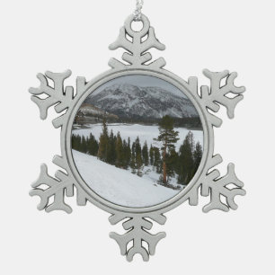 Adorno De Peltre Tipo Copo De Nieve Lago Ellery nevado paisaje invernal de California