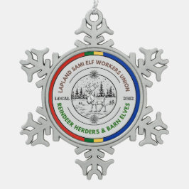 Adorno De Peltre Tipo Copo De Nieve Lapland Sami Elf Workers Union Reindeers