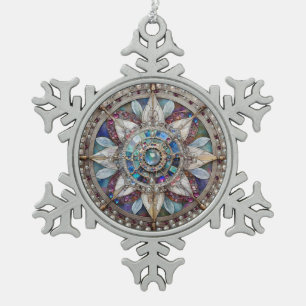 Adorno De Peltre Tipo Copo De Nieve Las perlas de los diamantes de las zafiras rosas y