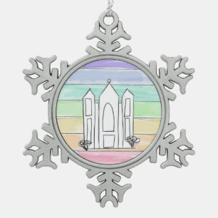 Adorno De Peltre Tipo Copo De Nieve LDS Salt Lake City Temple rainbow sunset mormon