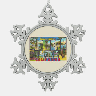 Adorno De Peltre Tipo Copo De Nieve Letra minúscula postal grande Big Bear Lake Calif