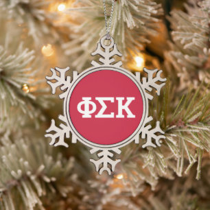 Adorno De Peltre Tipo Copo De Nieve Letras de Phi Sigma Kappa