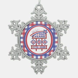 Adorno De Peltre Tipo Copo De Nieve Letrero de marquesina del 250 aniversario Retro US