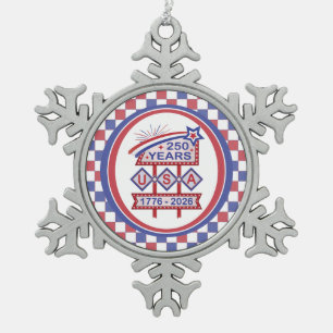 Adorno De Peltre Tipo Copo De Nieve Letrero de marquesina del 250 aniversario Retro US