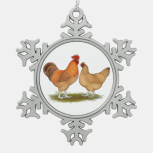Adorno De Peltre Tipo Copo De Nieve Lincoln Buff Chickens