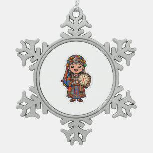Adorno De Peltre Tipo Copo De Nieve Lindo Kawaii Amazigh Ber