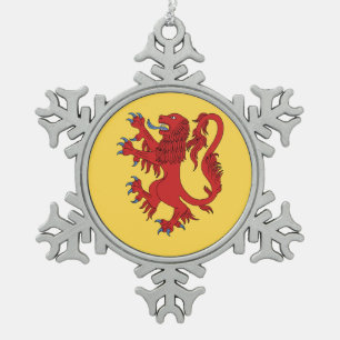 Adorno De Peltre Tipo Copo De Nieve Lion Rampant Gules