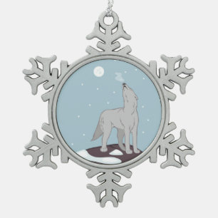 Adorno De Peltre Tipo Copo De Nieve Lobo Ártico Aullador