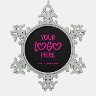 Adorno De Peltre Tipo Copo De Nieve Logotipo de negocio negro y rosa caliente para sit
