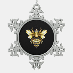 Adorno De Peltre Tipo Copo De Nieve Logotipo de Relieve metalizado dorado falso poligo