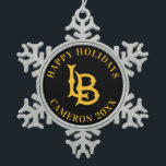 Adorno De Peltre Tipo Copo De Nieve Logotipo del estado de Long Beach<br><div class="desc">Mira estos diseños de Long Beach de la Universidad Estatal de California. Muestra tu Orgullo Estatal de California con estos nuevos productos de la Universidad. Estos son los regalos perfectos para el estudiante, alumno, familia, amigo o fan de Long Beach en su vida. Todos estos productos de Zazzle están en...</div>