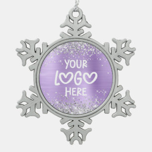 Adorno De Peltre Tipo Copo De Nieve Logotipo empresarial de lámina falsa de lavanda co