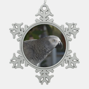 Adorno De Peltre Tipo Copo De Nieve Loro sereno del gris africano