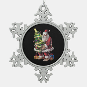 Adorno De Peltre Tipo Copo De Nieve Luces de árbol de Navidad Bigfoot Navidad Amante d
