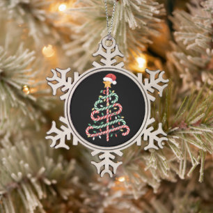 Adorno De Peltre Tipo Copo De Nieve Luces de árbol de Navidad de bastón de caramelo So