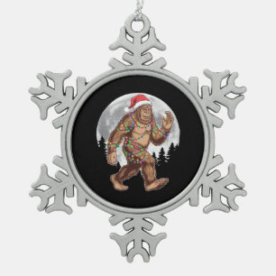 Adorno De Peltre Tipo Copo De Nieve Luces de árbol de Navidad de Santa Bigfoot Navidad