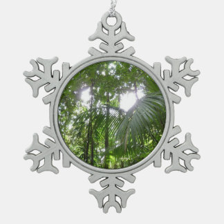 Adorno De Peltre Tipo Copo De Nieve Luz solar a través de la selva tropical con cubier