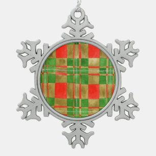 Adorno De Peltre Tipo Copo De Nieve MAC GREGOR TARTAN Pewter Snowflake Ornamento