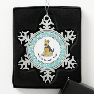 Adorno De Peltre Tipo Copo De Nieve Madre del amante del galés - Madre del perro del g