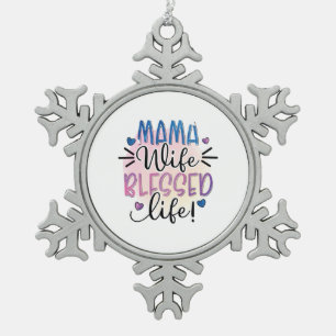 Adorno De Peltre Tipo Copo De Nieve Madre Regalo Mamá Esposa Bendición Vida
